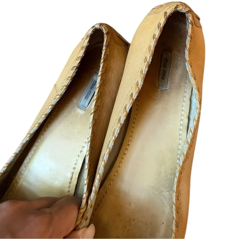 miu miu Vintage Designer Bow Ballet Flats